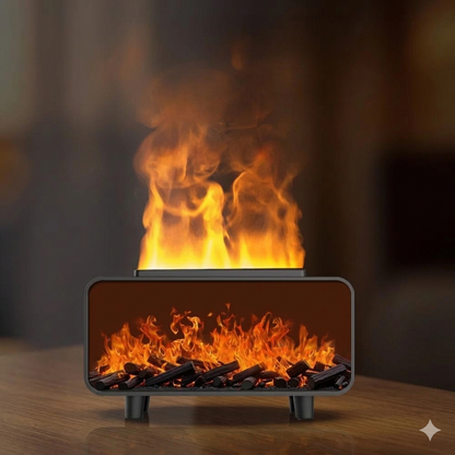 Diffuseur d'Huiles Essentielles à Effet Flamme Réaliste - Humidificateur Ultrasonique
