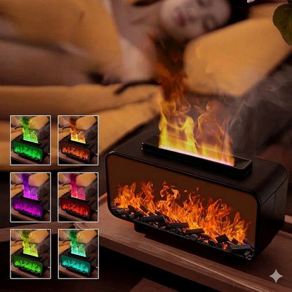 Diffuseur d'Huiles Essentielles à Effet Flamme Réaliste - Humidificateur Ultrasonique